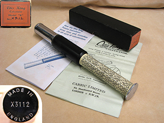1960's Otis King Model K type C cylindrical slide rule calculator, boxed with instructions